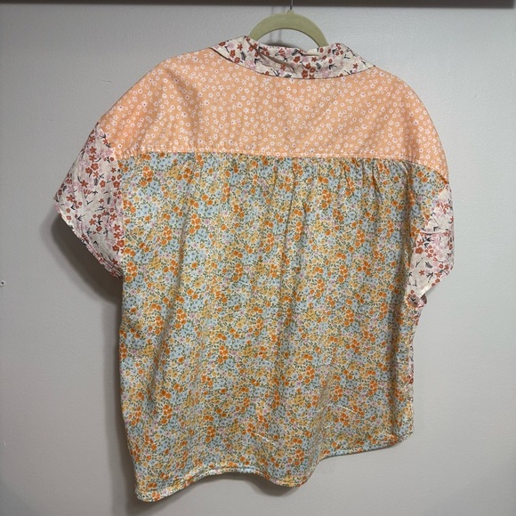 American Eagle Women Button Front Oversized Resort Shirt Multi Floral XL - Picture 8 of 8